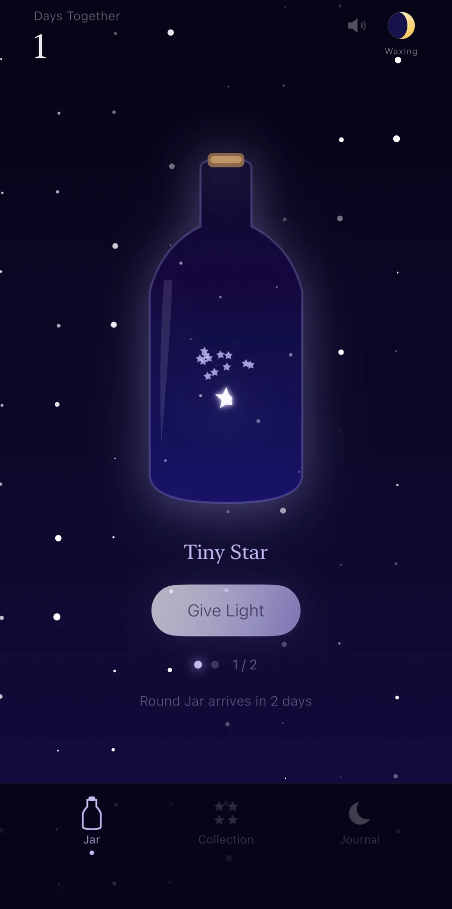 The app, giving the star a little light